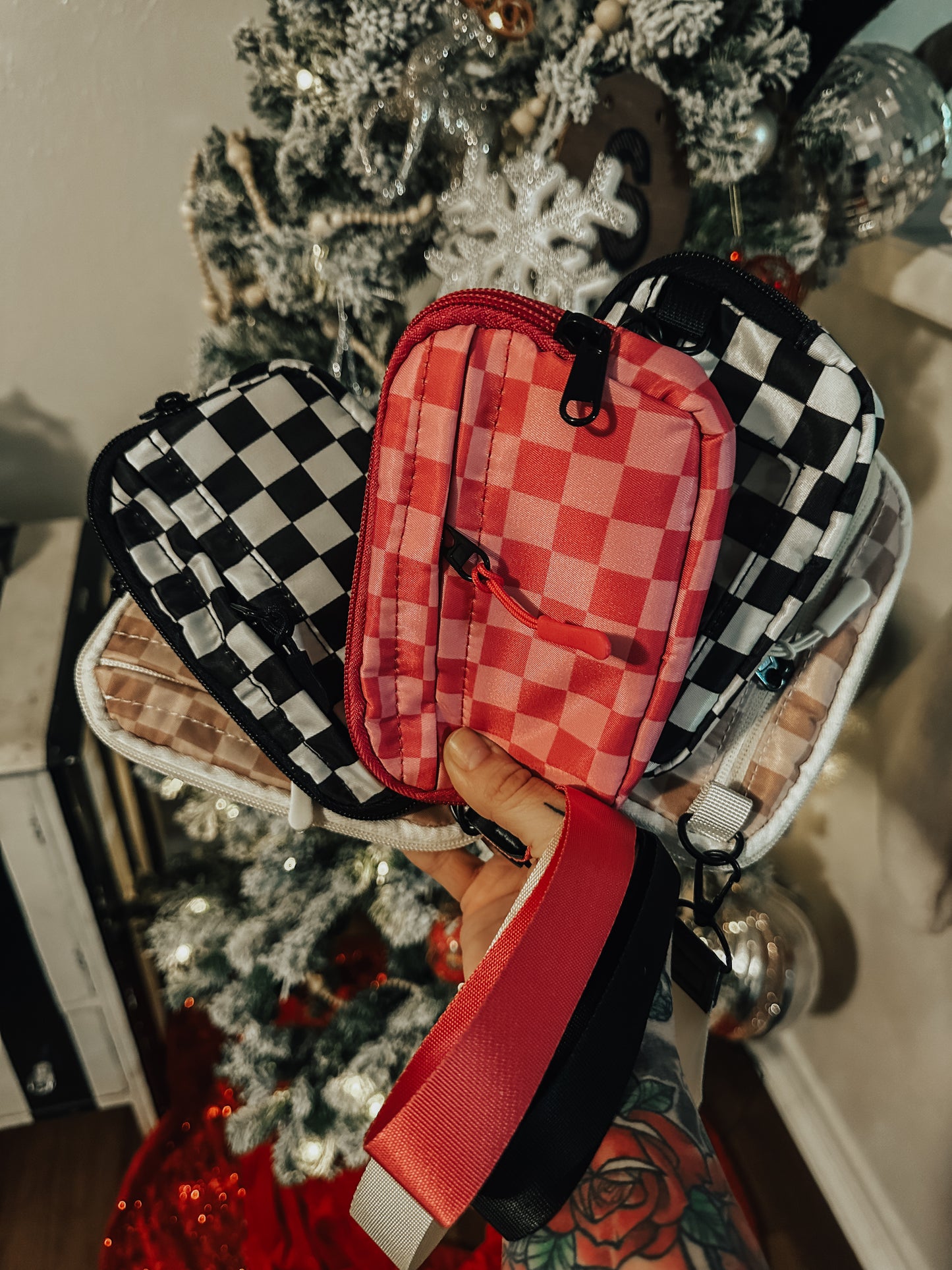 Checkered On The Go Wristlet