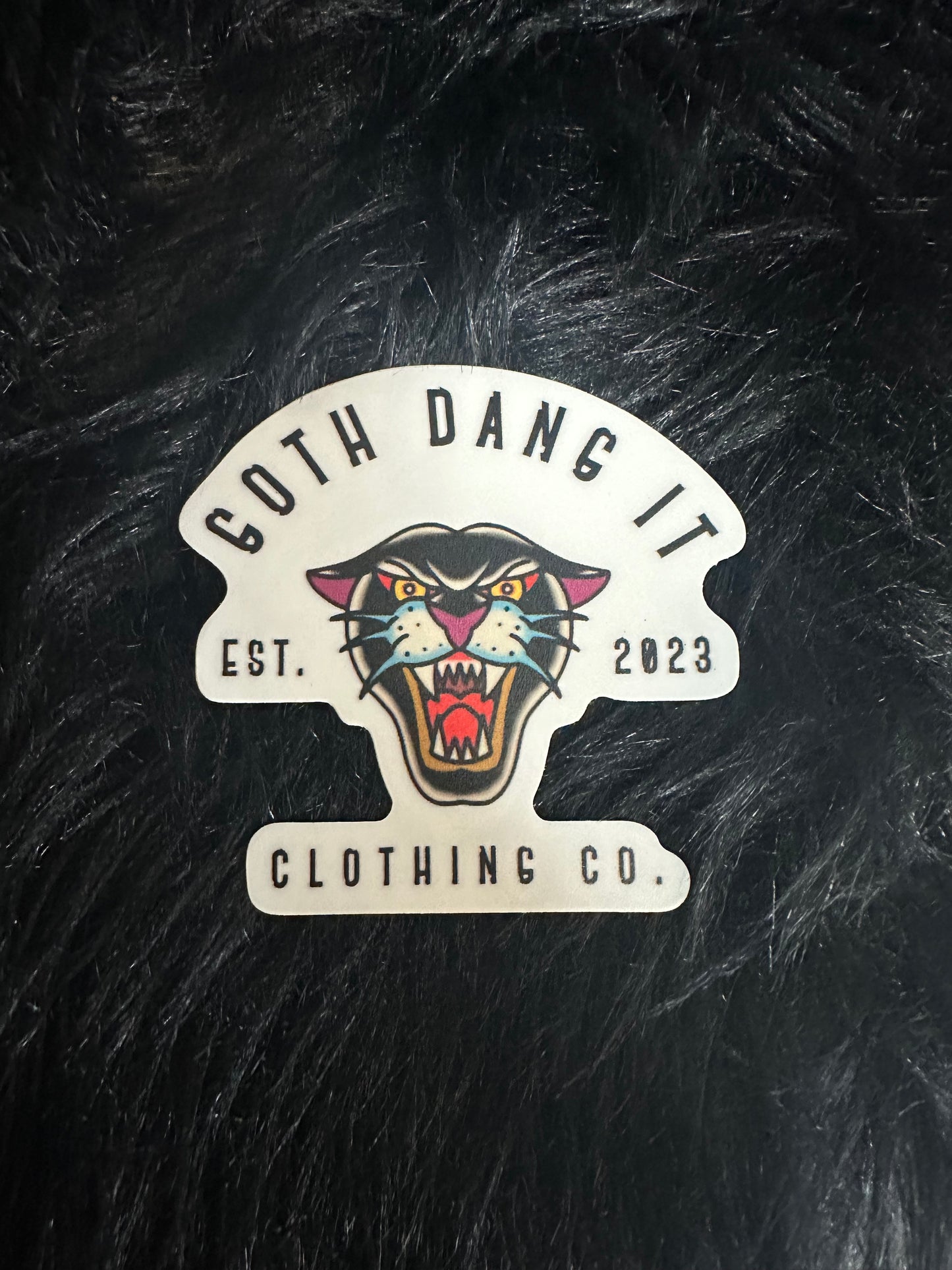 Goth Dang It Panther Sticker