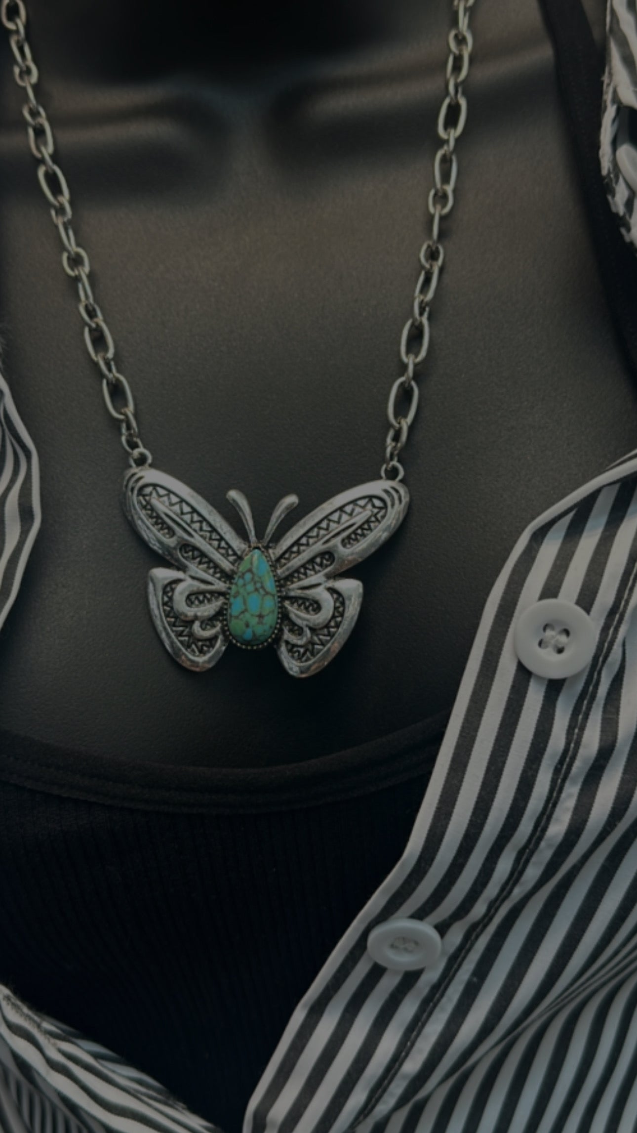 Barbwire Butterfly Necklace