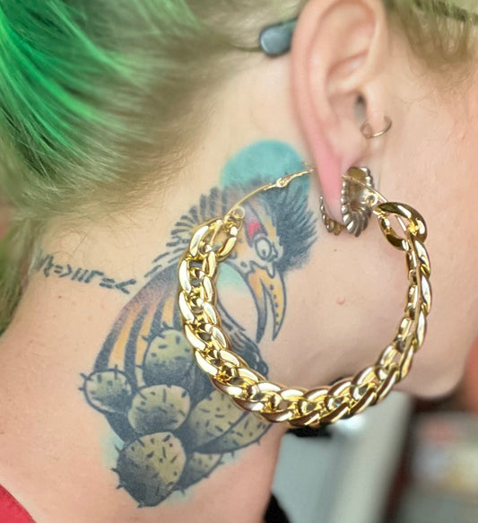 Chain Reaction Gold Hoops
